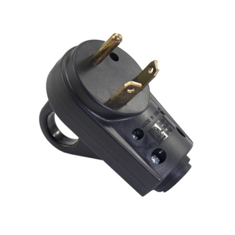 TT-30P RV Replacement Male Plug 125V 30 Amp with Disconnect Handle Black