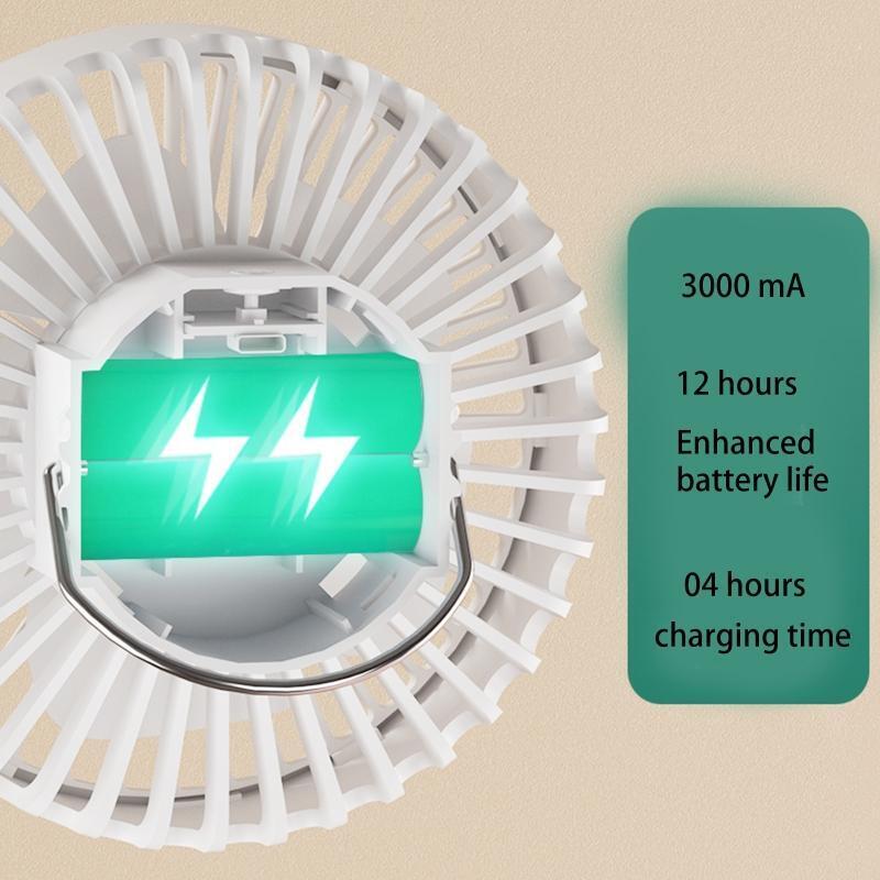 5.9inch 3-Speed Ceiling Fan USB Small Hanging Fan 1200mAh for Mother's Day