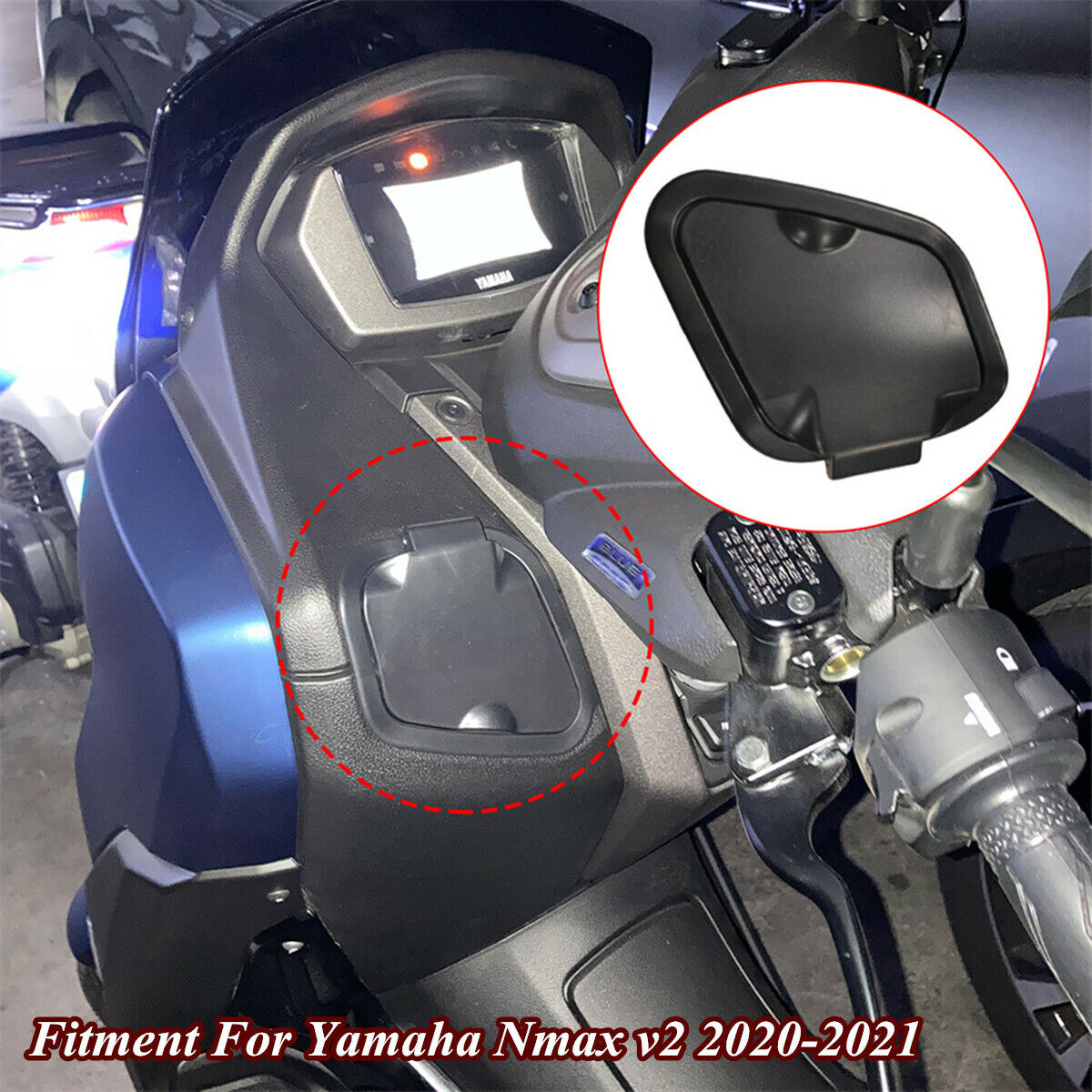 Motorcycle Side Pocket Charger Cover Waterproof For Yamaha Nmax V2 2020 2021 New