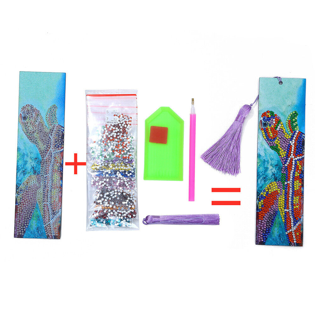 DIY Diamond Painting Leather Bookmark Tassel Handicraft Art (Turtle-AA387)