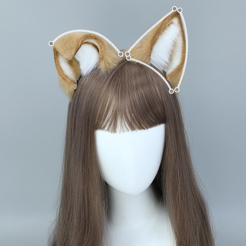 Shiba Inu Ear Headband Faux Fur Ear Hair Hoops Night Party Anime Lolita Hairband