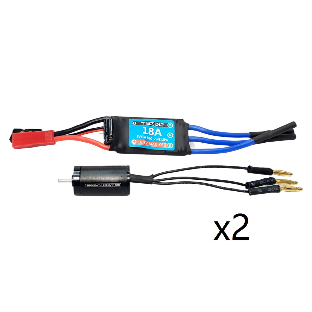 2xBrushless Motor ESC Combo Waterproof  Brakes 18A ESC /32 RC Car