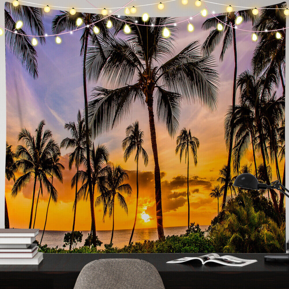 Wall Carpet Coconut Tree Wall Hanging Tapestry for Background Home Room (2)