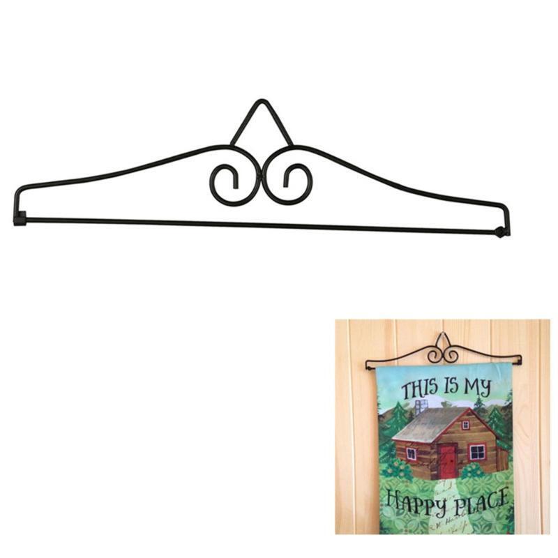 Horizontal Flags Wall Scroll Hanger Garden Stand Frame Durable Stainless Steel