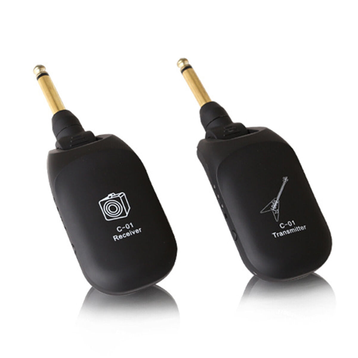 Professional UHF Guitar  Guitar Transmitter Receiver Black 43x17x110mm