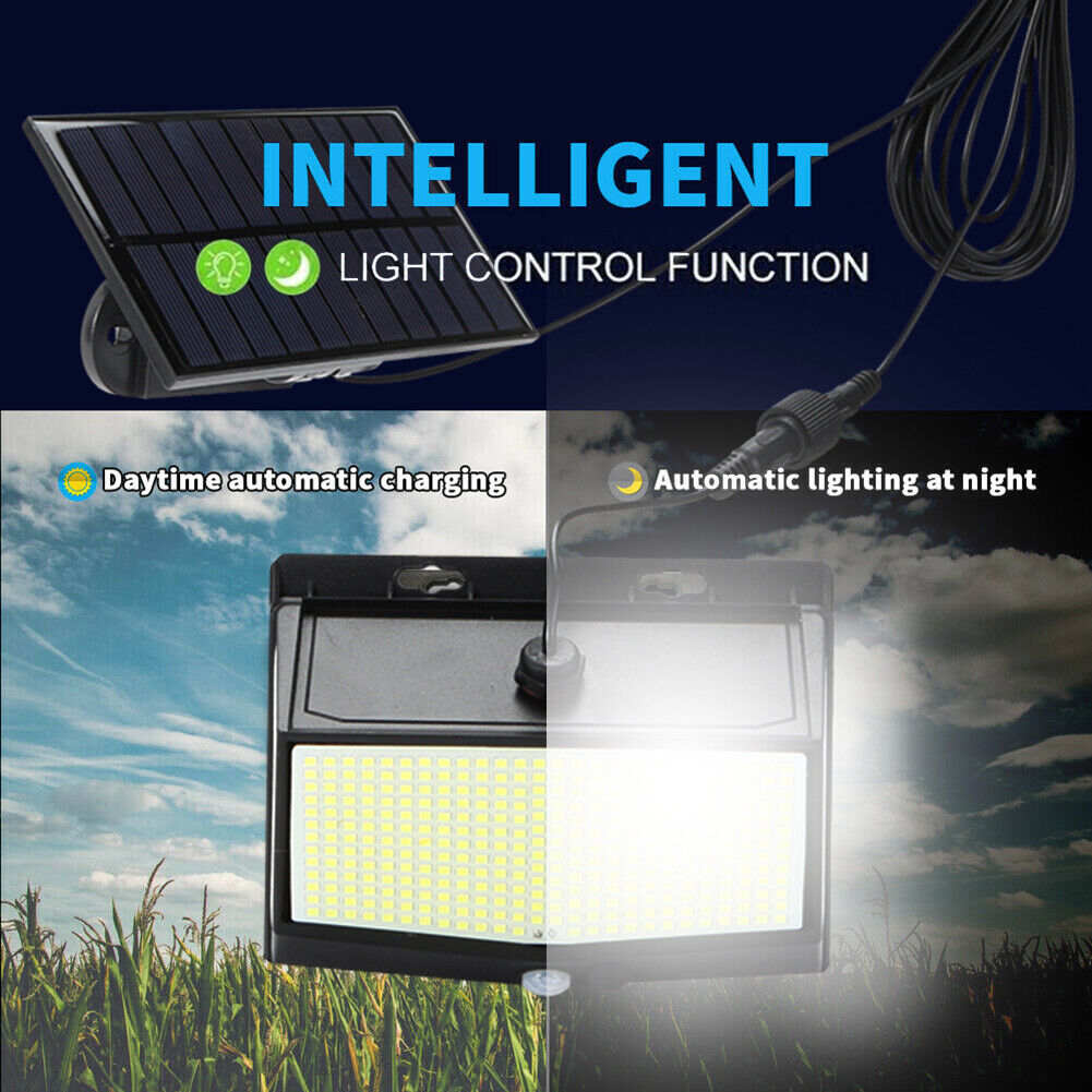 468LED Solar Lights Outdoor Motion Sensor 3 Modes Garden Street Wall Lamps