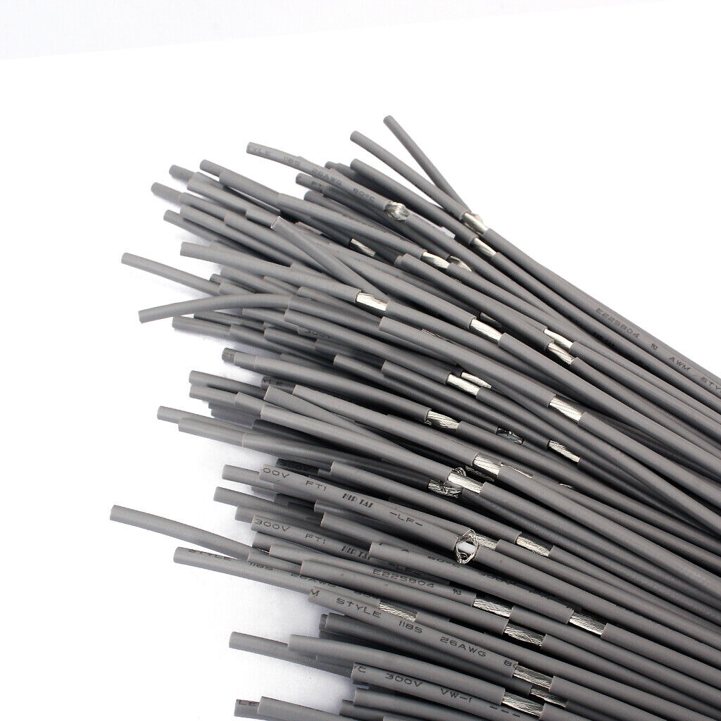 Shielded 1-Conductor Guitar  Wire Hookup Wires Set of 20 - 51cm Gray