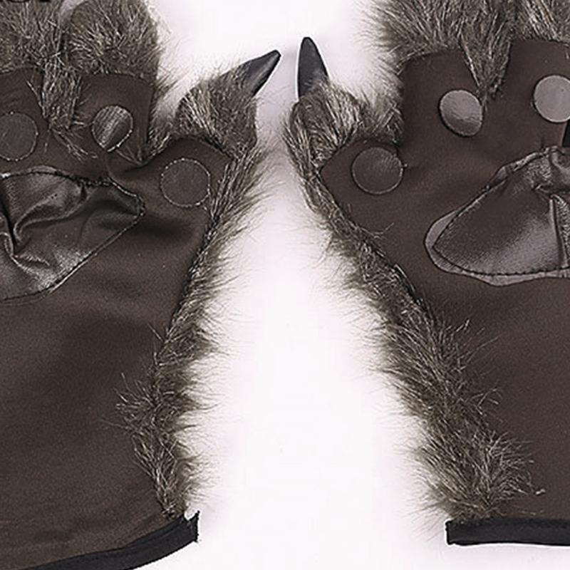 1 Pair Halloween Werewolf Gloves Werewolf Hand Costume Gloves Wolf Claw Hands