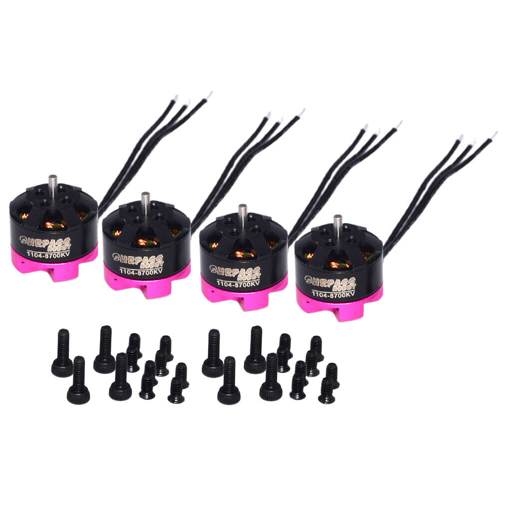 4x 1104 8700kv 2S Brushless Motor 12 Pole for RC 80 90 100 FPV Racing Drone