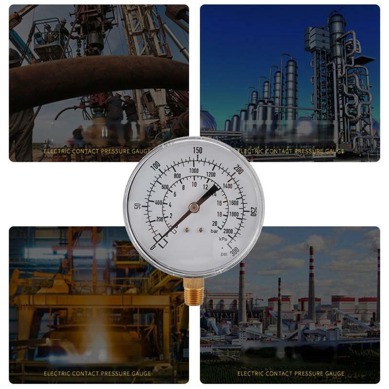 Vaccum Pressure Gauge with Triple Scale 0-300psi 0-2000kpa 0-20bar Pressure Test