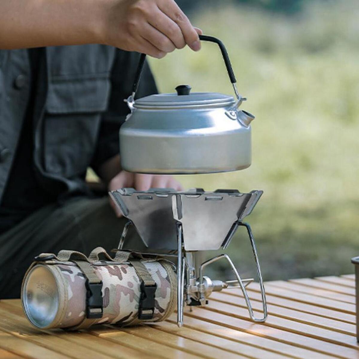 Folding Outdoor Stove Windscreen Lock Heat Camp Stove Windshield for Camping
