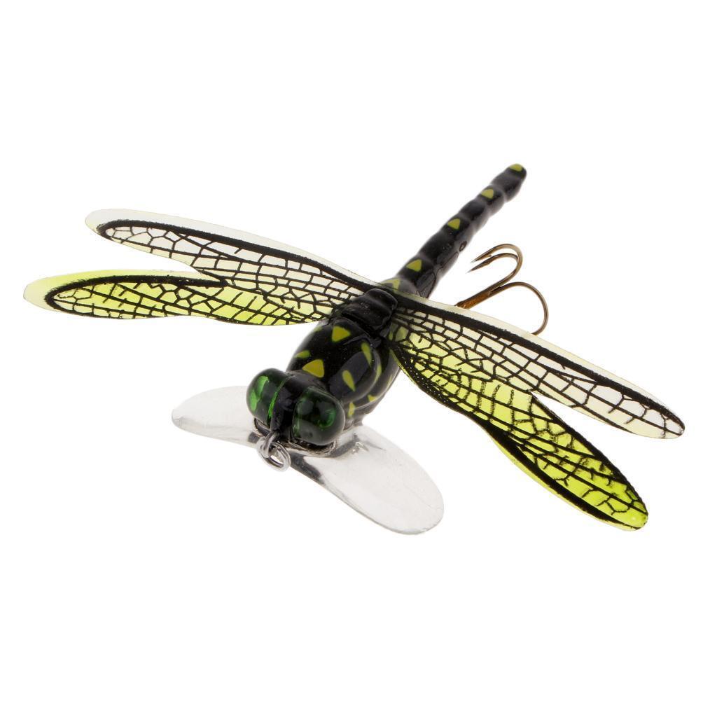 3x Long Tail Dragonfly Fly Fishing Lures Floating Topwater Bait for Bass