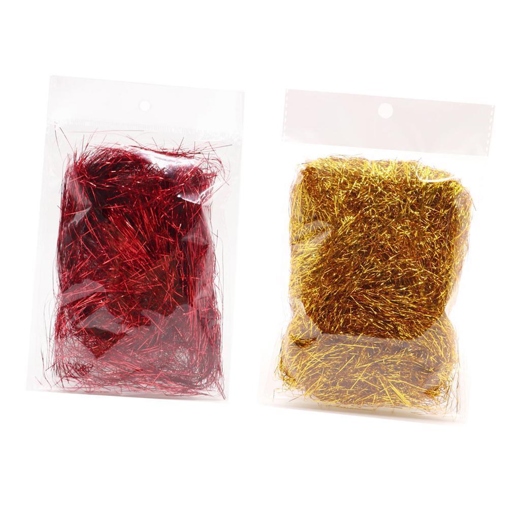 2 Bags Metallic Shred Filler Fine Cut Gift Wrapping and Basket Filling