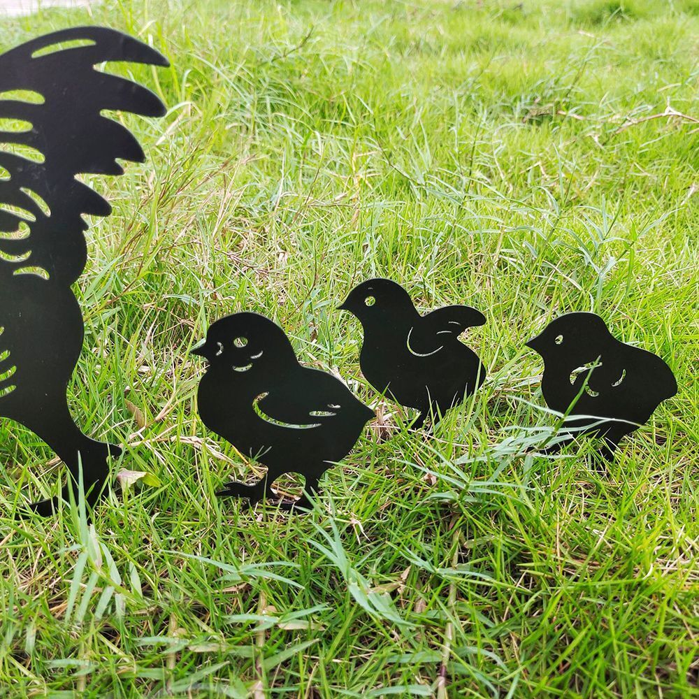 Stakes Chick Decoration Lovely Chick Silhouette Pile Plug-in Posts Standing
