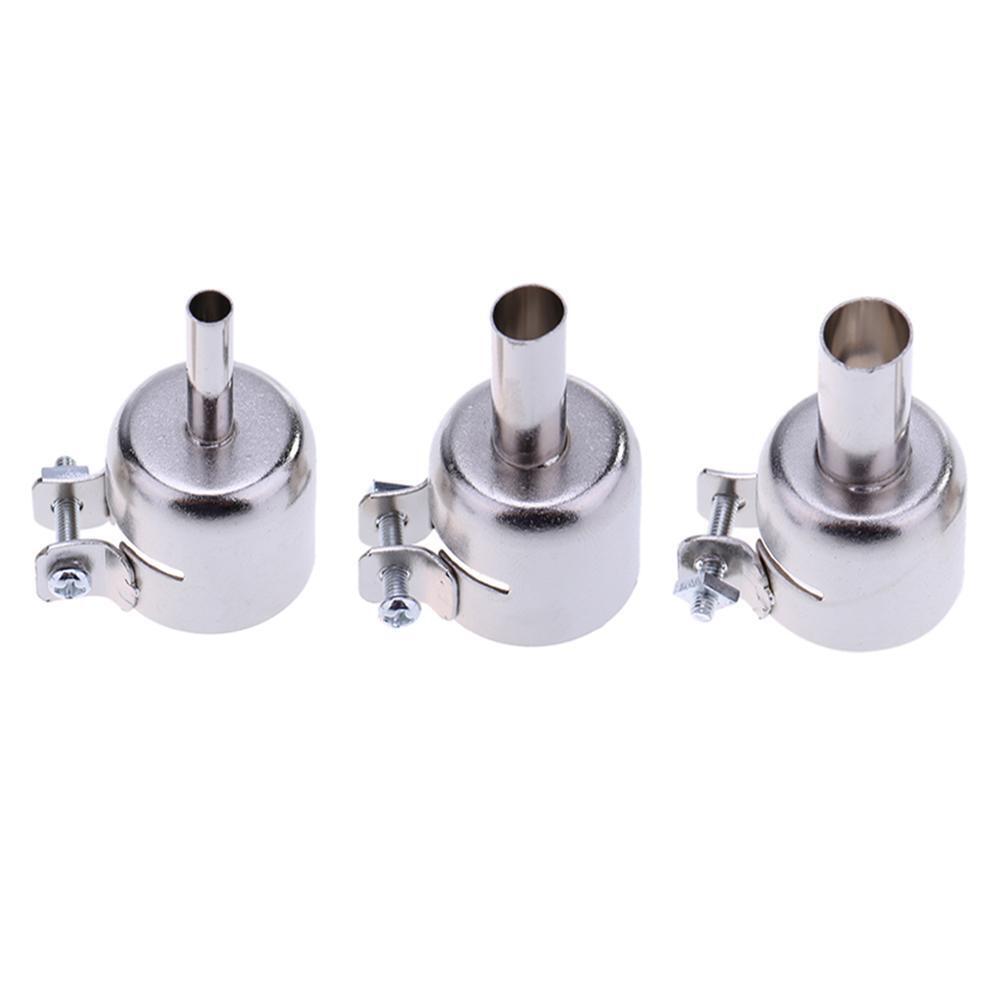 3pcs Stainless Steel Hot Air Nozzles for 858D 878D 898D Soldering Station