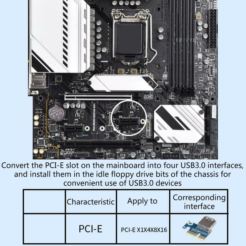 PCI-E to 4 Ports USB 3.0 5Gbps PCI Express USB 3.0 Expansion Card 3.5 in Bracket