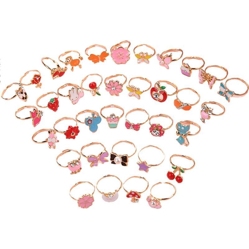 36x Cartoon Children Rings Novelty Adjustable Finger Rings Party Favors for Kids