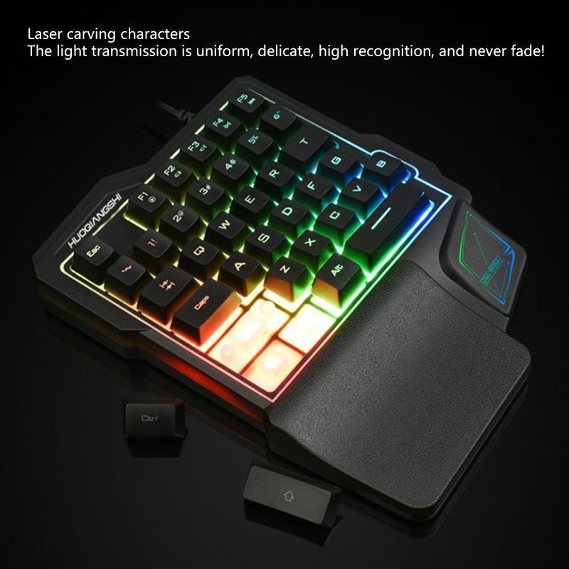 G101 USB Keyboard One-handed RGB 35 Keys Luminous Gaming Keyboards For E-gamers
