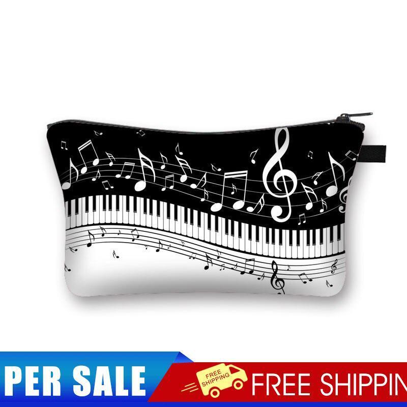 Piano notes Printed Hand Hold Travel Storage Cosmetic Bag Toiletry Bag
