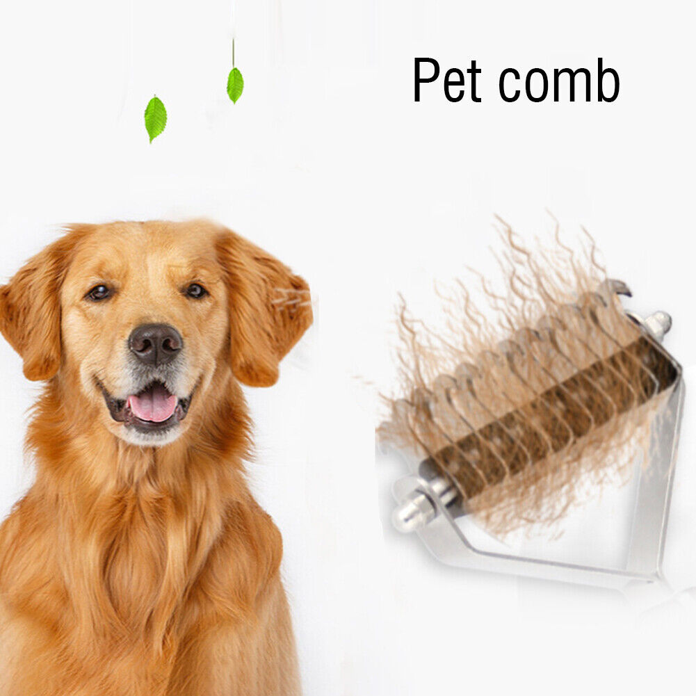 Hair Removal Comb for Dogs Cat Double-sided Dematting Pet Brush (Blue L)