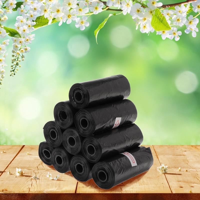 150 Count Dog Poop Bags Black Waste Bag Leak-proof Dog Waste Bags 8.7''x12''