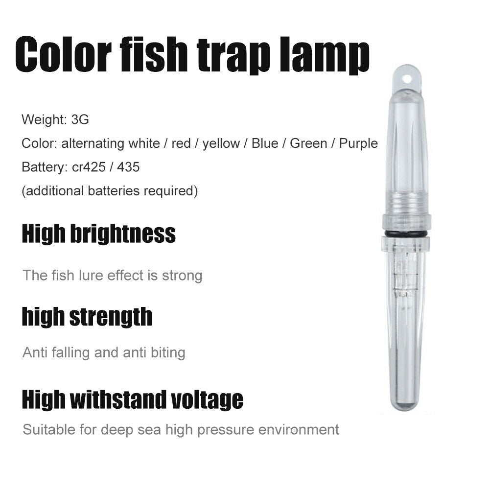 LED Flash Underwater Lights Fishing Lure Bait Attracting Night Fish Lamp