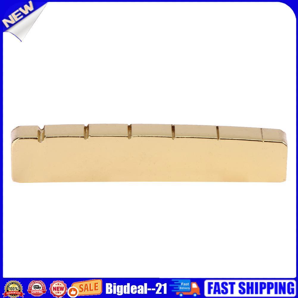 42mm Slotted Brass Metal String Nut for 6-String LP Electric Bass Guitar