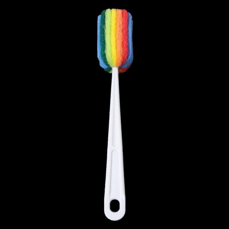 Bottle Scouring Pad Cleaning Brush Wash Scrubber Long Handled For Glass Cup Mug