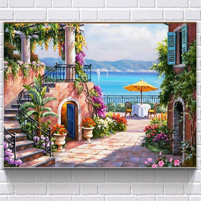 House DIY 5D Full Drill Diamond Painting Embroidery Cross Stitch Kit Rhinestone