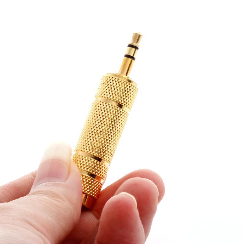 New Microphone 6.35 mm Female to 3.5 mm Male Stereo Audio Connector Adapter Plug