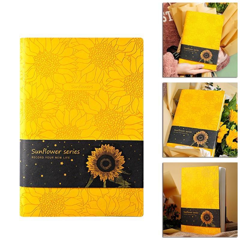 PU Leather Sunflower Notebook A5 Schedule Book Diary Weekly Planner Notepad Gift