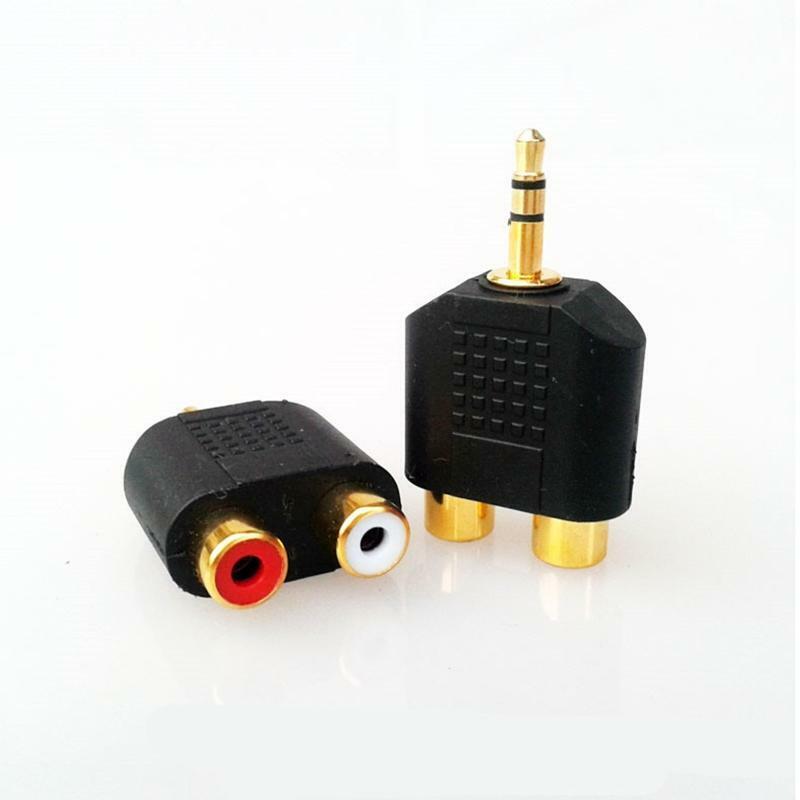 3.5mm Audio Stereo Jack Male To 2 RCA Female Audio Jack Dual Channel Connector