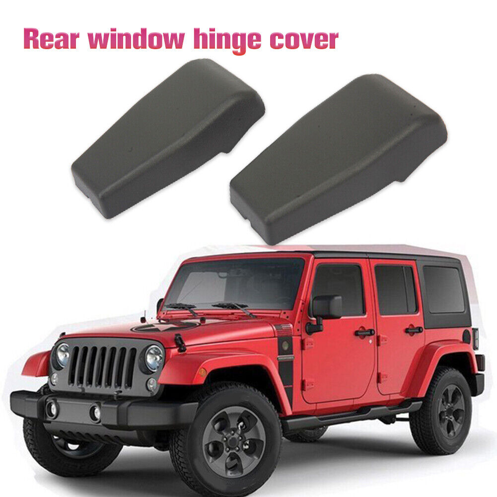2pcs For Jeep Wrangler JK 2007-2017 Rear Window Hinge Cover Car Glass Cap