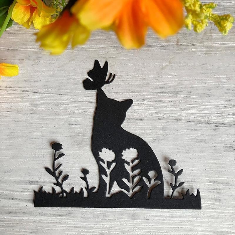 Flower Cat Metal Cutting Dies Photo Album Decoration Accessories DIY Crafts