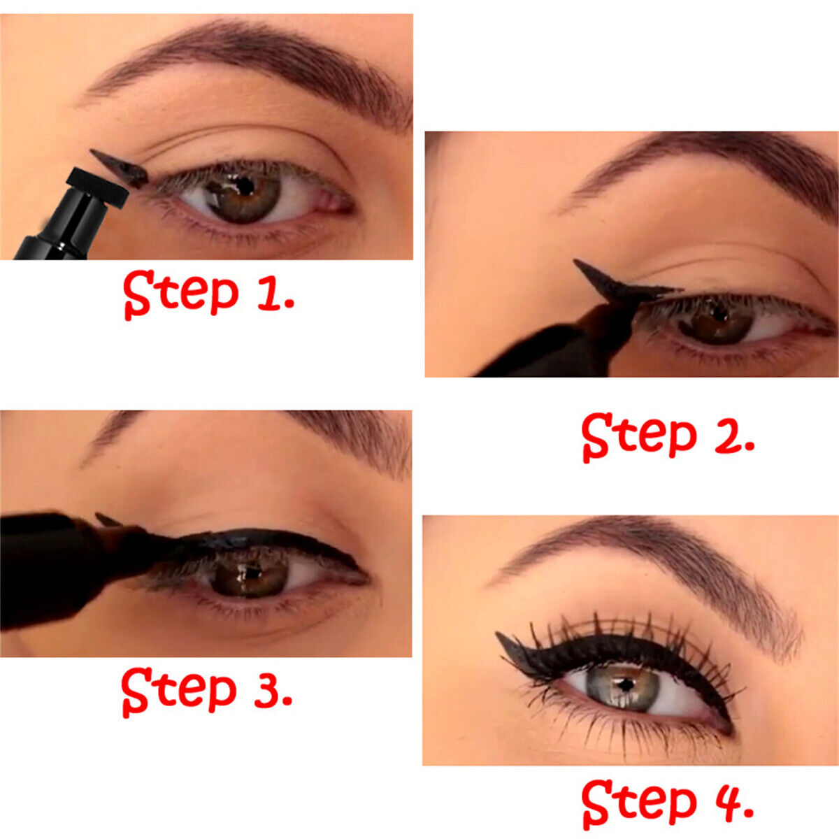 2 in 1 Winged Eyeliner Stamp Waterproof Makeup Womens Eye Liner Pencil Liquid