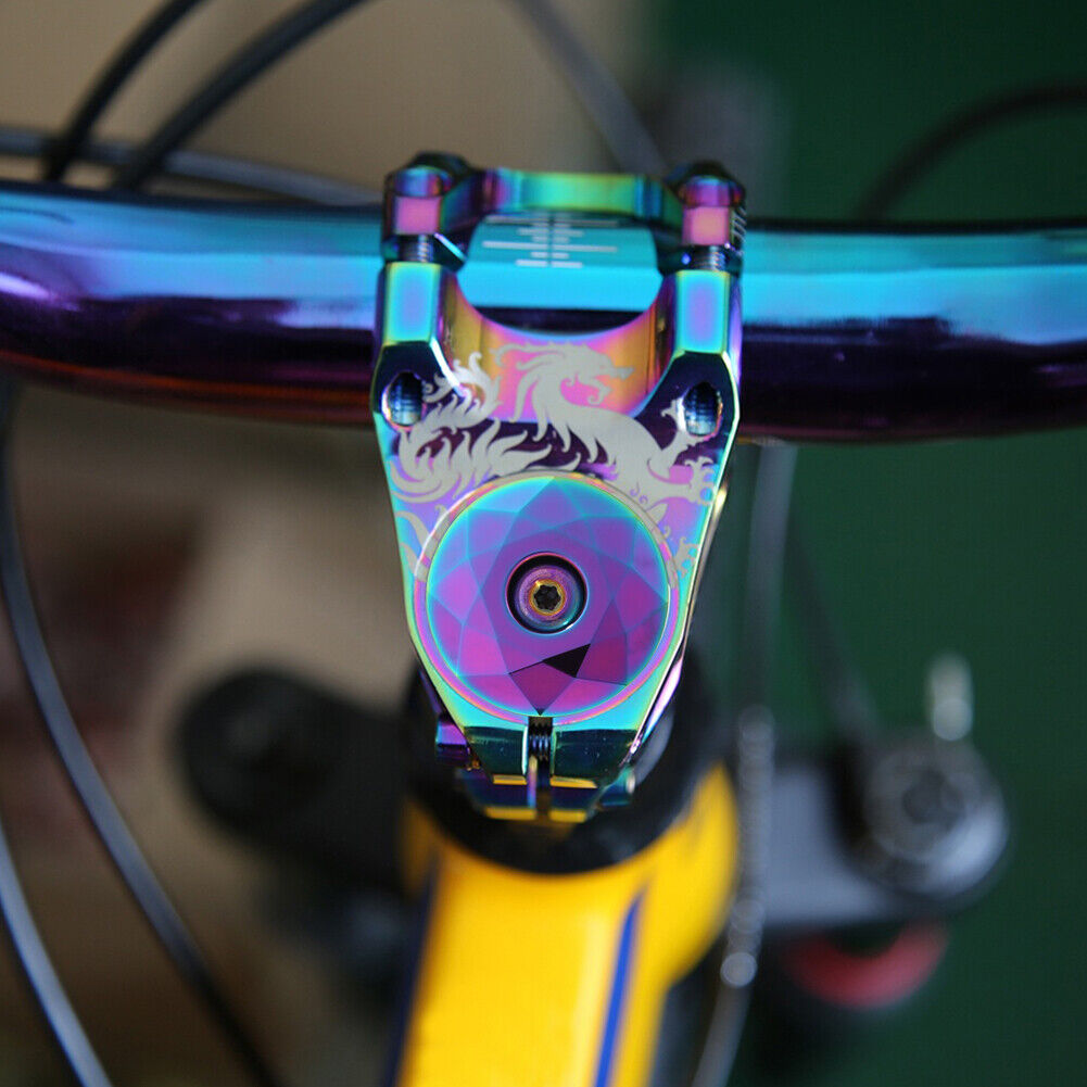 1-1/8 inch Bike Stem Top Cap Bicycle Headset Cap Cover with Bolt Burnt Blue