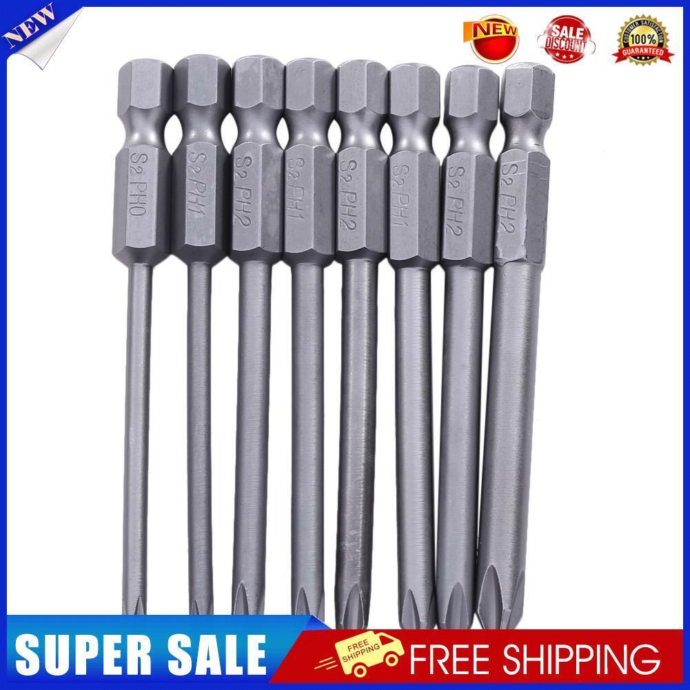 8pcs 75mm Magnetic Long Hex Cross Head Screwdriver Bits Electric Screwdrive