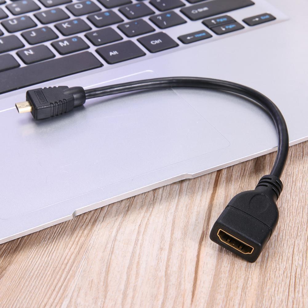 Micro HDMI-compatible Male to HDMI-compatible Female Adapter Connector Cabl