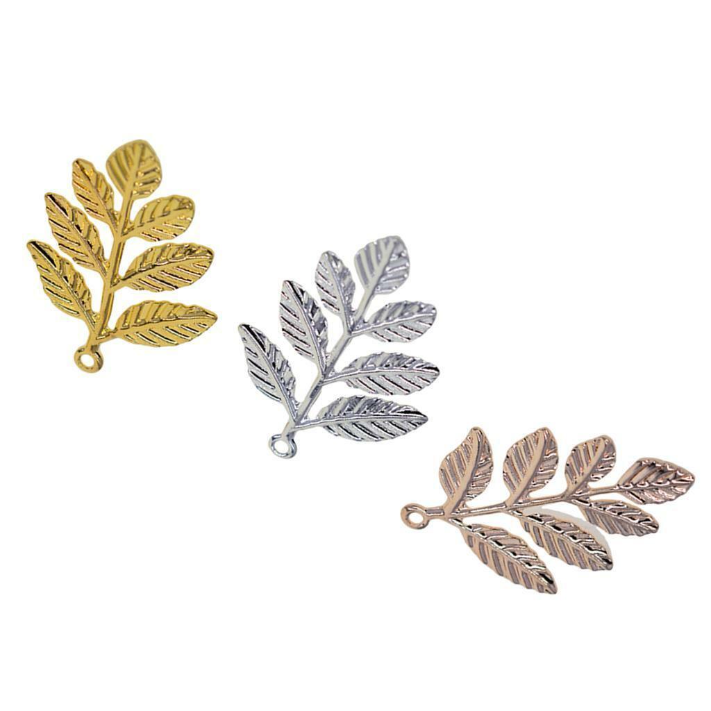 90x Large Filigree Leaf Branches Pendants Ornament Jewelry Findings Supplies