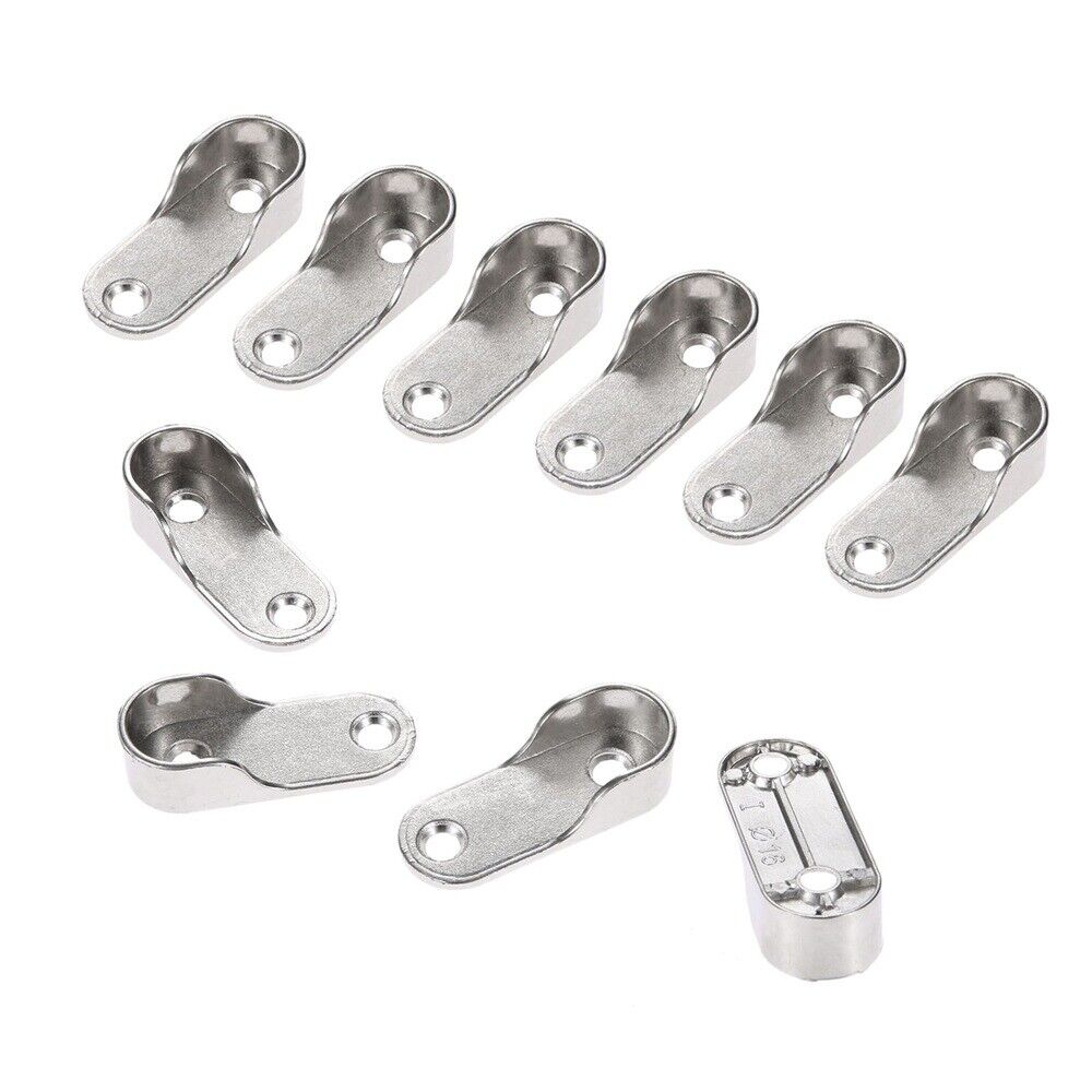 10Pcs Wardrobe Tube End Support Closet Rod Pole Bracket Thickening Holder 16mm