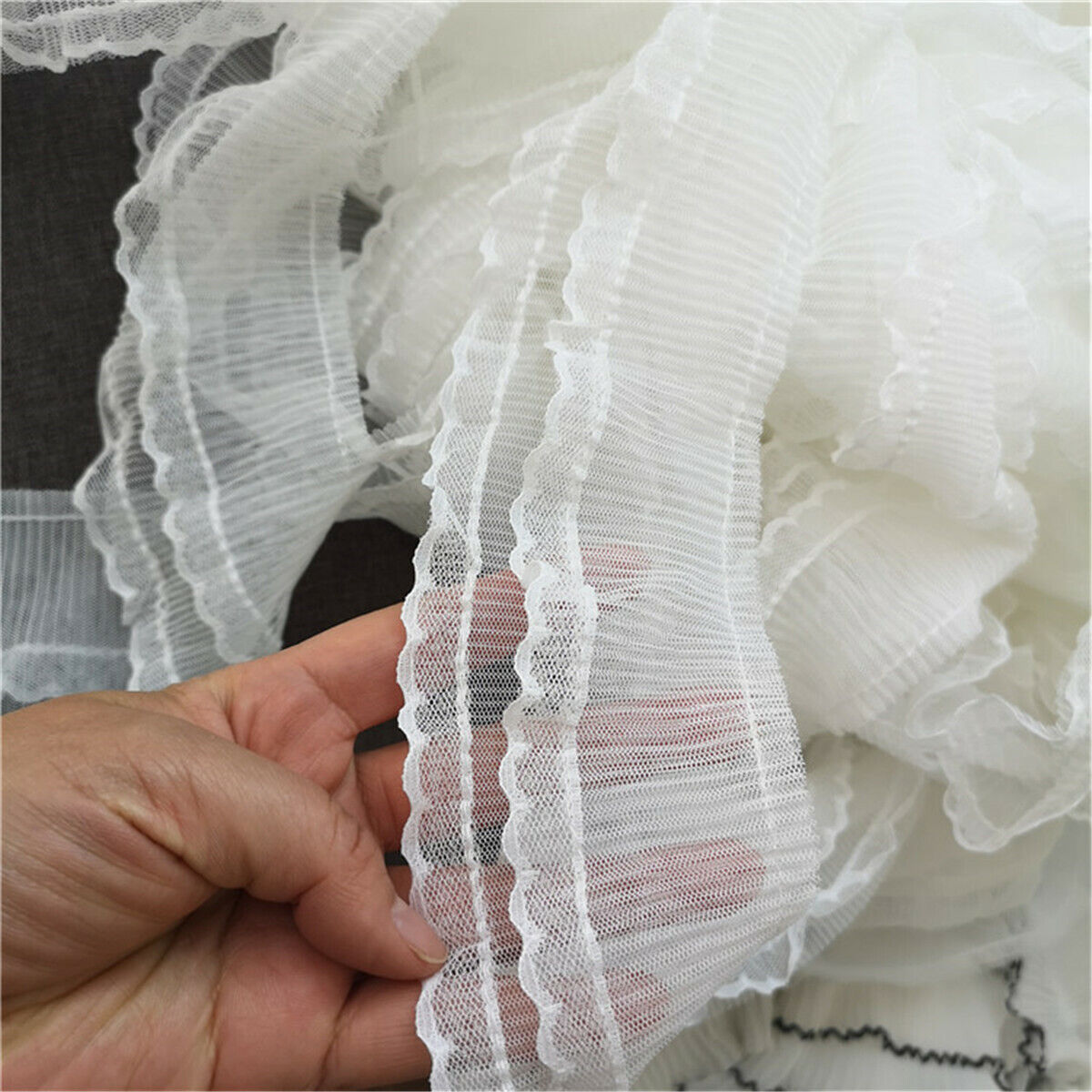 50cm Ribbon Tulle DIY Layer Ruffle Width Double Trim Pleated Lace Sewing