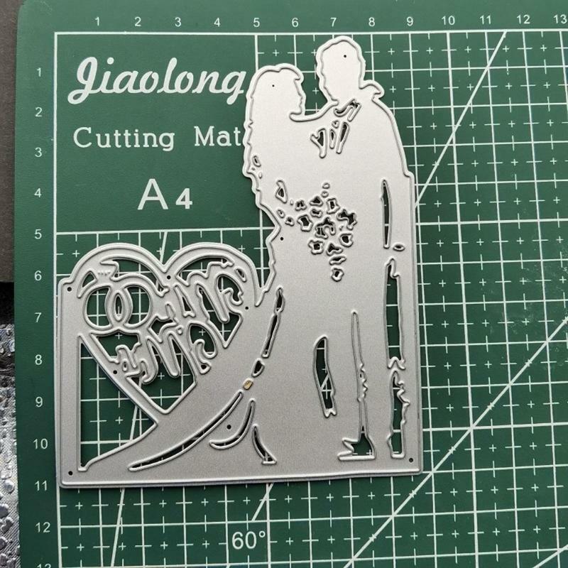 Heart Bridegroom Metal Cutting Dies Stencil Scrapbooking DIY Album Stamp Paper