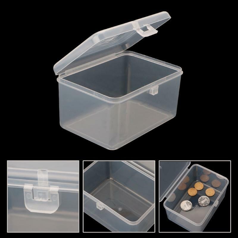 Small Transparent Storage Box Cards Chip Hardware Case Holder Jewelry Organizer