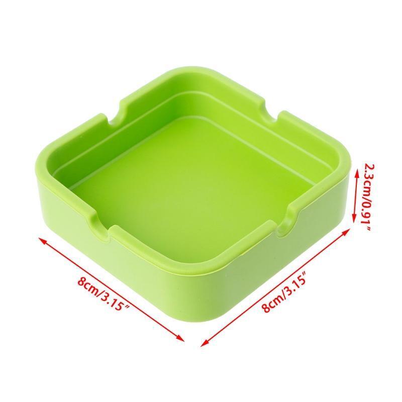 Square Silicone Ashtray Shatterproof Cigar Ash Storage Case Portable Easy Clean