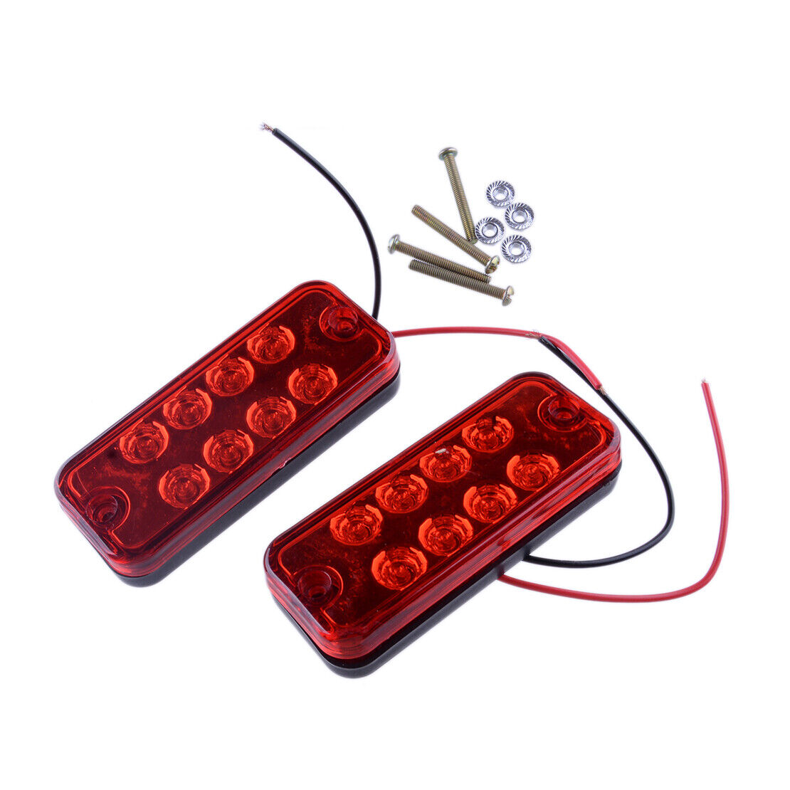 2Pcs Red 8LED Side Marker Indicator Tail Light Truck Lorry Trailer ATV SUV UTE