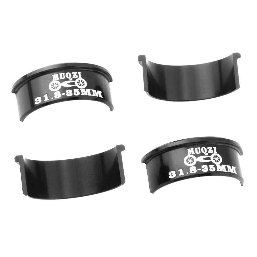 4 Pieces Bicycle Handlebar Shim 31.8mm to 35mm  MTB Road  Black