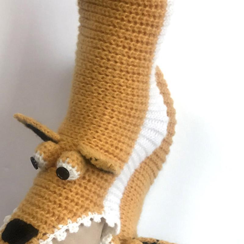Novelty Crochet Knit Cartoon Socks Funny Ice Age Squirrel Warm Floor Stockings