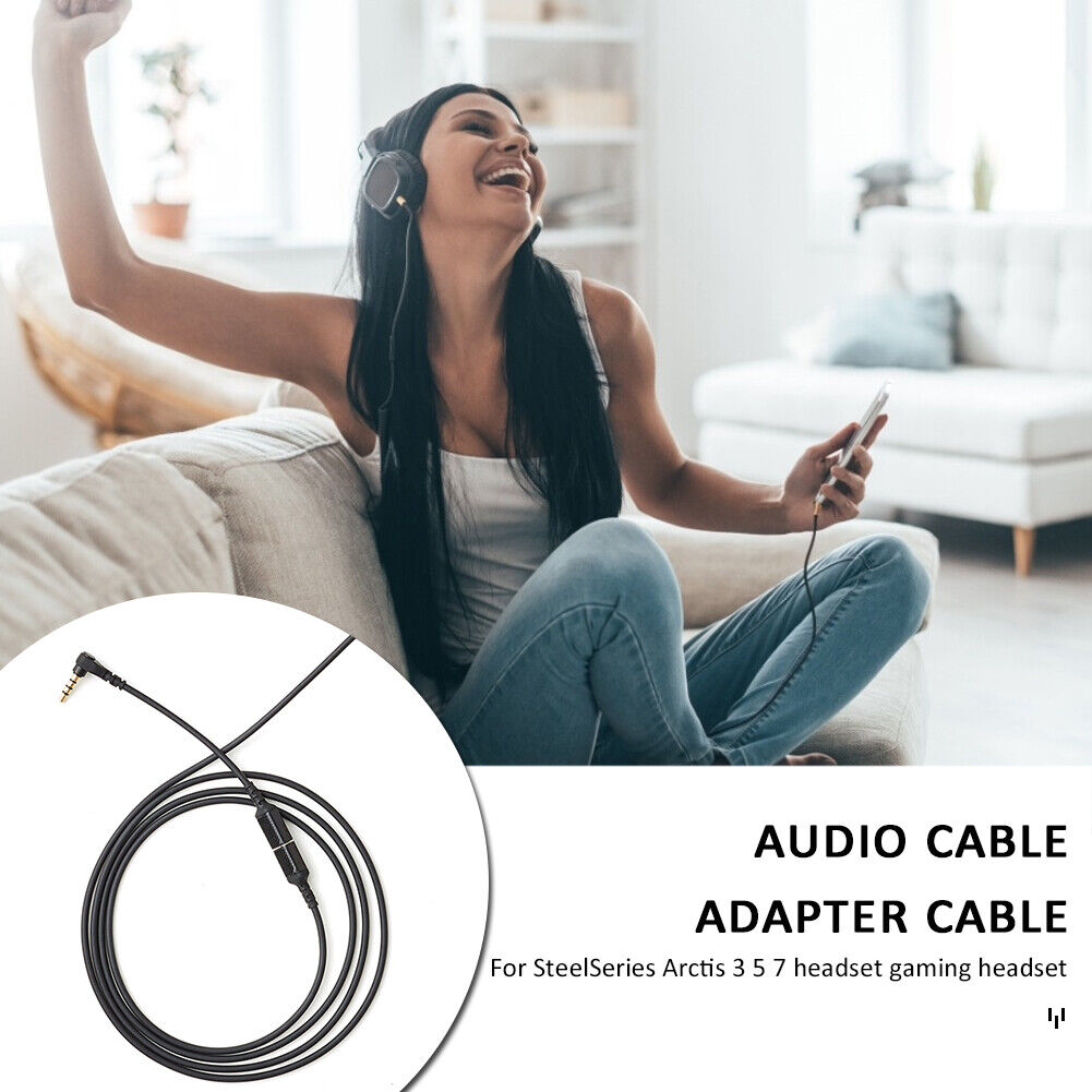 Audio Cable + 3.5mm Male to Female Adapter for SteelSeries Arctis 7 5 3
