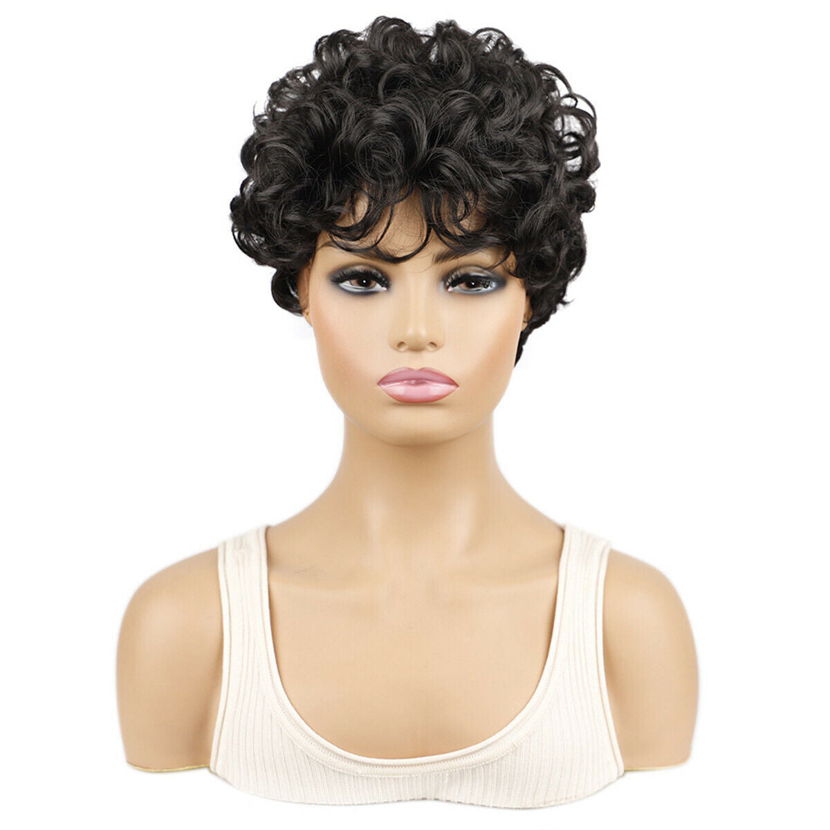 Synthetic Short Afro Small Curly Hair Wigs Pixie Cut Wig for African Women Black