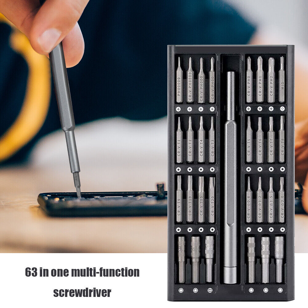 63pcs Multifunctional Mobile Phone Repair Tool Torx Screw Driver Bit Sleeve